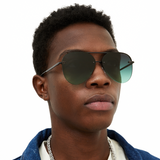 Smaller Megan 2 - Dark Green Metal Aviator Sunglasses by TopFoxx