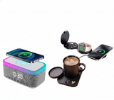 Power & Comfort Trio – Sip & Charge Mug Warmer, All-in-One Alarm Clock & 5-in-1 Folding Charging Station