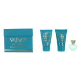 Versace Dylan Turquoise 3 Pcs. Gift Set: 1.7Oz Edt Sp1.7Oz Perfumed Body Gel1.7Oz Bath&Shower Gel For Women