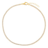 Thin Tennis Anklet by By Adina Eden
