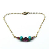 Gold Filled Pink Turquoise Gemstone Bracelet by Alexa Martha Designs