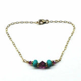 Handmade Gold Filled Pink Turquoise Gemstone Bracelet