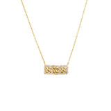 Pave Bubble Hebrew 'Mom' Necklace by By Adina Eden