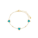 Pavé Multi Heart Stone Bracelet by By Adina Eden