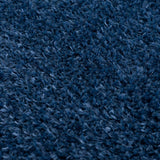 Faina Solid Dark Blue Shag Rug Washable