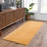 Faina Solid Gold Shag Rug Washable