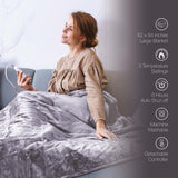 Pursonic Cozy Comfort Bundle – Electric Heated Microplush Blanket and Heating Pad Set by Pursonic