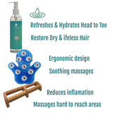 Pursonic Relaxation Gift Bundle: Palm Shaped Massage Glove, Wooden Foot Massager, and Fractionated Coconut Oil by Pursonic