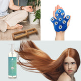 Pursonic Relaxation Gift Bundle: Palm Shaped Massage Glove, Wooden Foot Massager, and Fractionated Coconut Oil by Pursonic