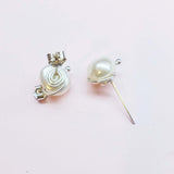 Handmade 10mm Lustrous Baroque Freshwater Pearl Silver Spiral Studs