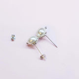 Handmade 10mm Lustrous Baroque Freshwater Pearl Silver Spiral Studs