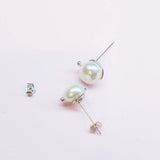 Handmade 10mm Lustrous Baroque Freshwater Pearl Silver Spiral Studs