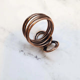 Handmade Copper Sculpted Double Infinity Eternity Ring