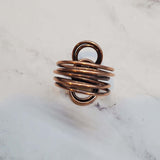 Handmade Copper Sculpted Double Infinity Eternity Ring