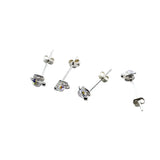 4mm Handmade Silver Crystal Spiral Ear Studs