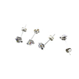 4mm Handmade Silver Crystal Spiral Ear Studs