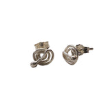 4mm Handmade Silver Crystal Spiral Ear Studs