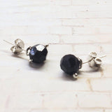 4mm Handmade Silver Crystal Spiral Ear Studs