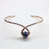 Handmade Copper Ribbon Child Abuse Awareness Teardrop Bangle