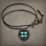 Handmade Copper Robin Nest Necklace with Up To 5 Beads