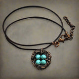 Handmade Copper Robin Nest Necklace with Up To 5 Beads