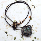 Handmade Copper Robin Nest Necklace with Up To 5 Beads