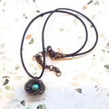 Handmade Copper Robin Nest Necklace with Up To 5 Beads