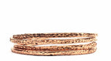 Copper Full Overlap Inter Locking Bangle Set