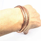Copper Full Overlap Inter Locking Bangle Set