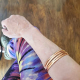Copper Full Overlap Inter Locking Bangle Set