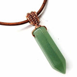 Handmade Rustic Wire Wrapped Gemstone Leather Necklace