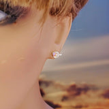 Handmade 6mm Silver Spiral Crystal Stud Earrings