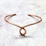 Handmade Sculpted Copper Teardrop Bangle