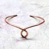 Handmade Sculpted Copper Teardrop Bangle