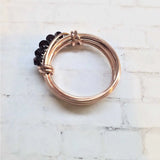 Handmade Wire Wrapped Copper Crystal Birthstone Bling Ring