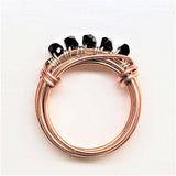 Handmade Wire Wrapped Copper Crystal Birthstone Bling Ring