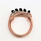 Handmade Wire Wrapped Copper Crystal Birthstone Bling Ring