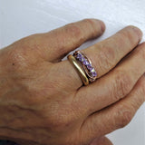 Handmade Wire Wrapped Copper Crystal Birthstone Bling Ring