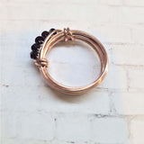 Handmade Wire Wrapped Copper Crystal Birthstone Bling Ring