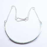 Heavy Gauge 925 Silver Wire Wrapped Swarovski Crystal Choker Necklace