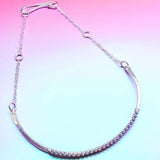 Heavy Gauge 925 Silver Wire Wrapped Swarovski Crystal Choker Necklace