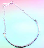 Heavy Gauge 925 Silver Wire Wrapped Swarovski Crystal Choker Necklace