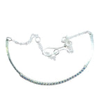 Heavy Gauge 925 Silver Wire Wrapped Swarovski Crystal Choker Necklace