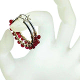 Hot Pink Chalcedony Silver Hoop Earrings by Alexa Martha Designs