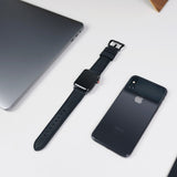 Leather Apple Watch Strap - Matte Black by Bullstrap