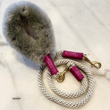 Bundle Shearling Fur Grip + Rope Leash for Dogs by Bonne et Filou