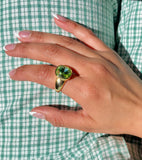 Light Green Bezel Stone Ring by Short & Suite