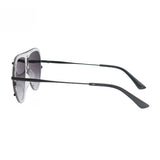 Ivy Luxe - Clear Black Tangle-Free Round Aviator Sunglasses by TopFoxx