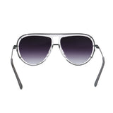 Ivy Luxe - Clear Black Tangle-Free Round Aviator Sunglasses by TopFoxx