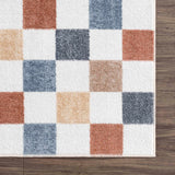 Alie Colorful Checkered Washable Rug